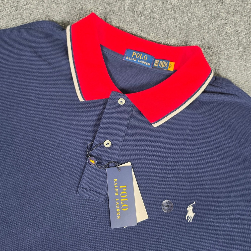 Polo Ralph Lauren Polo Shirt Mens 3XB Navy Red White Pony USA Pony NWT